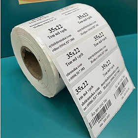 2 Cuộn giấy decal in tem nhãn nhiệt 35x22 mm 