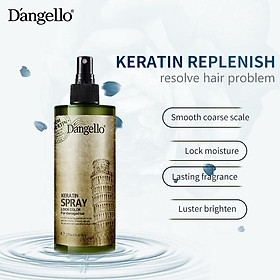 Xịt dưỡng Dangello Keratin spay 250ml phục hồi sưỡng ẩm siêu mượt chống cháy tóc