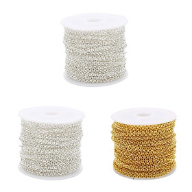 3 Pieces 10 Yards/Roll Necklace Chains Link Cable For Jewelry Making DIY 2mm