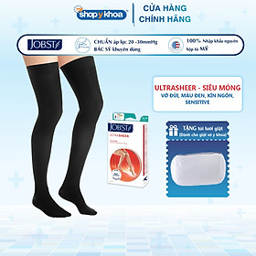 Vớ Y Khoa JOBST Ultrasheer Sensitive [Da nhạy cảm] - Vớ Đùi, Màu Đen, Kín Ngón, Áp Lực 20-30mmHg, 2 chiếc (Tất Y Khoa)