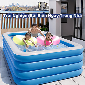 bể bơi, Bể Bơi phảo Trẻ Em 3 Tầng Hồ Bơi Tắm Cho Bé 1M35, 1m5, 1m8, 2m1 dày dặn, bền đẹp - HÀNG LOẠI 1