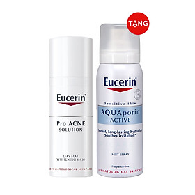 KEM DƯỠNG TRẮNG DA GIẢM MỤN EUCERIN PROACNE DAY MAT WHITENING SPF30 50ML TẶNG XỊT KHOÁNG DƯỠNG DA EUCERIN 50ML