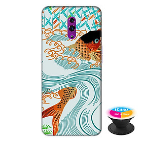 Ốp lưng điện thoại Oppo Reno hình Cá Chép Hóa Rồng tặng kèm giá đỡ điện thoại iCase xinh xắn - Hàng chính hãng