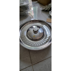 Nồi lẩu sống mâm vành 44cm inox cao cấp nấu được bếp từ nồi lẩu: 22cm đáy nồi