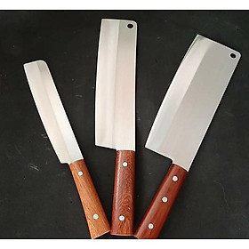 Mua Bộ dao nhà bếp(dao chặt xương  thái thịt  gọt hoa quả thép nhật Trắng - Chuôi gỗ hương đẹp-