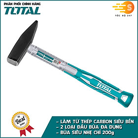 Mua Búa đóng đinh đầu dẹp và vuông 100g TOTAL THTS71100 (100g)  THTS71200 (200g) - đầu búa được làm từ thép Carbon siêu cứng  tay cầm thế hệ mới chắc chắn