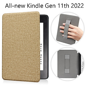 Bao Da Cover Cho Máy Đọc Sách All-new Kindle Gen 11th 2022 Có Quai Cầm Da Nhám Chống Vân Tay