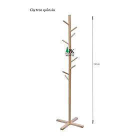 Mua Cây treo quần áo bằng gỗ Phạm Khang màu tự nhiên