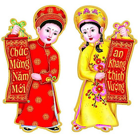 Tranh tết áo dài ( giao mầu ngẫu nhiên)