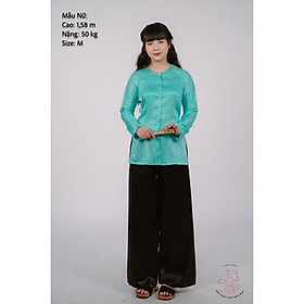 Bộ áo bà ba gấm Trắng/ Hồng lợt/ Xanh dương/ Hồng đào/ Xanh ngọc - Bà ba Bigsize- May