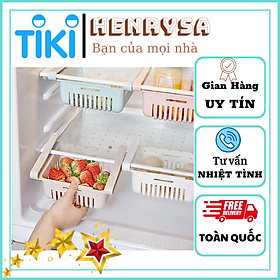 Mua Bộ 2 khay rổ nhựa kéo dài đựng thức ăn thực phẩm trong tủ lạnh thông minh tiện dụng - Henrysa