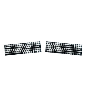 2x Soft Silicone Laptop Keyboard Skin Protector Cover for 15.6" BF Black