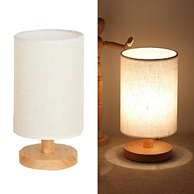 Bedside Table Lamp LED NightStand Light Fabric Shade Home Decor
