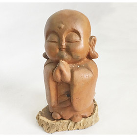 Mua Tượng chú tiểu đứng chắp tay bằng gốm đất nung thủ công (Cao 23cm)  làng gốm Bàu Trúc  Gốm Chăm handmade trang trí vintage