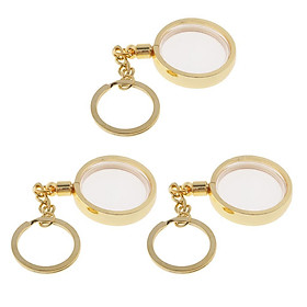 3x 30mm Coin Holder Coin Hook Pendant Keyring Chain