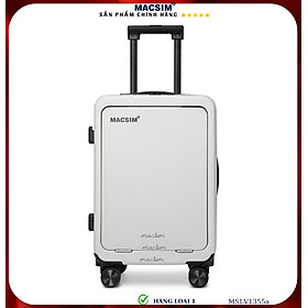 Vali cao cấp Macsim SMLV1355a cỡ 20 inch màu trắng - Hàng loại 1