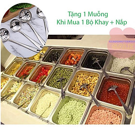 Mua Khay Inox Đựng Thạch Topping Đựng Thực Phẩm Vuông GN 1/6