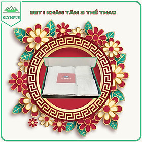 Set khăn trắng 100% cotton mềm mịn thấm hút phù hợp cho da em bé , phòng gym thể thao ngoài trời OLYMPUS