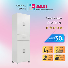 Mua Tủ áo nhỏ gọn tủ đựng quần áo bằng gỗ MDF SMLIFE Clarian