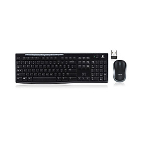 Logitech MK270 Bộ bàn phím chuột không dây Bàn phím không dây 2.4GHz Ergonomic Bộ chuột với 8 phím đa phương tiện cho máy tính xách tay PC