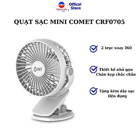 Mua Quạt sạc Comet CRF0705 (5W)- Quạt mini siêu mát cho NV văn phòng  học sinh sinh viên...sạc USB tiện dụng - Hàng chính hãng