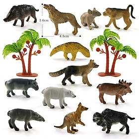 Bộ 12 đồ chơi sở thú kèm cây trang trí New4all Animal World cho bé 2-4 tuổi