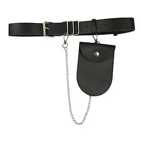 Women Waist Bag PU Leather Chain Belt Bag Fanny Pack for Party, Travel, Daily Use