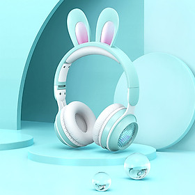 Tai nghe chụp tai bluetooth Cute Rabbit , tai nghe thỏ không dây siêu dễ thương có đèn led đổi màu cực đẹp, tai thỏ đáng yêu có mic đàm thoại cao cấp Hàng Chính Hãng DEVO