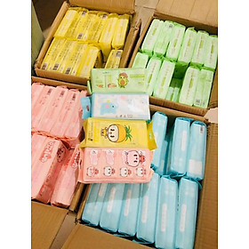 Mua Set 8 Gói/ 64 tờ  Khăn giấy ướt mini bỏ túi tiện lợi  khăn ướt tiện dụng ( lấy màu gì nhắn tin cho shop)