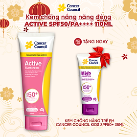 Kem chống nắng năng động Cancer Council - Active Pink SPF 50+/PA++++ 110ml
