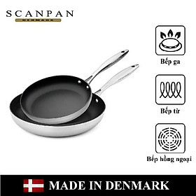 Mua (Ảnh thật - Chính hãng) Bộ 2 chảo chống dính đáy từ Scanpan CTX 20+26cm 65202600  đúc liền 7 lớp  bảo hành chống dính 3 năm  sản xuất tại Đan Mạch