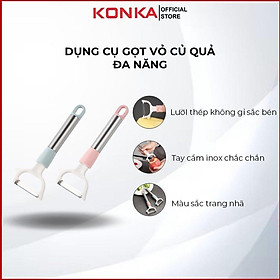 Mua Dụng cụ nạo gọt củ quả đa nặng cán dài lưỡi thép không rỉ  chắc chắn  màu sắc dễ thương