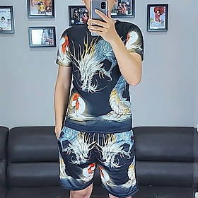 Bộ quần áo nam vải thun,bộ thể thao,bộ mặc nhà nam in họa tiết 3D-07