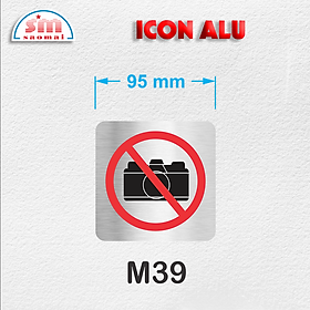 Icon Alu 9.5x9.5cm bạc xước