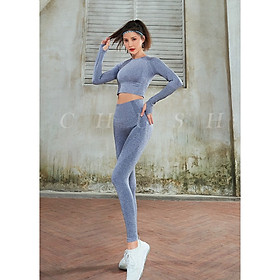 BỘ QUẦN ÁO TẬP GYM YOGA TAY DÀI SIÊU ĐẸP NTPL03