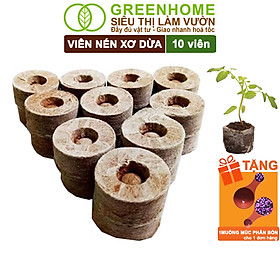 Viên Nén Xơ Dừa Greenhome, Ươm Hạt Giống, Ươm Cây Con Tiện Lợi, Đầy Đủ Dinh Dưỡng, Cây Phát Triển Nhanh