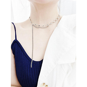 Dây chuyền titanium sáng bóng không đen bất đối xứng