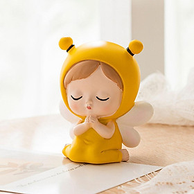 Piggy Bank Cartoon Sitting Sculpture Money Box Figurine Home Decor