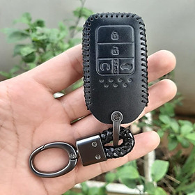 Bao da chìa khoá Honda Civic , City, CRV loại chìa 4 nút Da bò thật 100