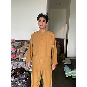 ĐỒ LAM ĐI CHÙA Mẫu Lãnh Tựu Cổ Tàu Dài Tay Không Thêu