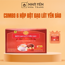 Đặc Sản Khánh Hòa - Combo 6 Hộp Bột Gạo Lứt Yến Sào SiSi Tặng 1 Hộp - Nhà Yến Nha Trang - Hộp 10 Gói - Bột Gạo Lứt Giảm Cân - Hàng Chính Hãng