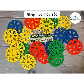Ghép hình luồn dây màu sắc vận động tinh