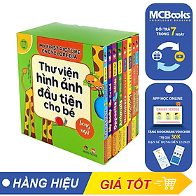 [Nhập 1212B15K giảm 15K đơn 199K] Trọn bộ Thư viện hình ảnh đầu tiên cho bé ( Song Ngữ ) - Hộp 8 cuốn