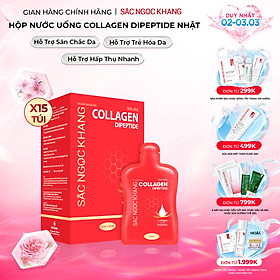 (New) Nước uống Collagen dipeptide 15 túi Sắc Ngọc Khang tinh khiết nhập khẩu từ Nhật Bản, đạt chuẩn hàm lượng hấp thụ nhanh & vượt trội giúp trẻ hóa làn da - săn chắc và sáng mịn