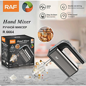 Máy đánh trứng và làm bánh cầm tay nhãn hiệu Haeger HG-6664 5 mức tốc độ đánh, Công suất 500W - Hàng nhập khẩu