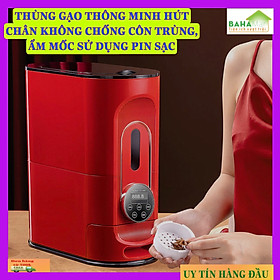 THÙNG GẠO THÔNG MINH HÚT CHÂN KHÔNG CHỐNG CÔN TRÙNG, ẨM MỐC SỬ DỤNG PIN SẠC 