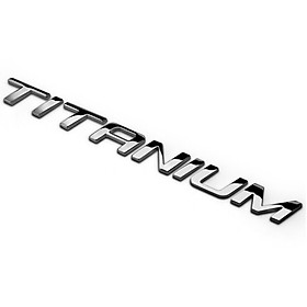 Decal tem chữ TITANIUM chất liệu inox dán đuôi xe ô tô