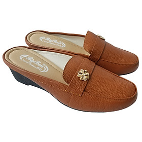 Dép Sục Nữ Da Bò Thật BIGGBEN Cao 5 Phân SBN61