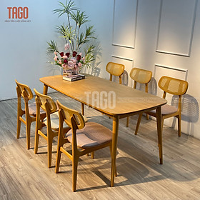 Mua Bộ Bàn Ăn Mây 1m7 6 Ghế