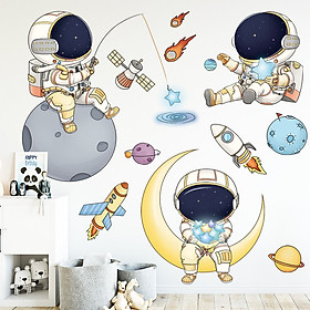 Mua Sticker Giấy Dán Tường Decal Dán tường Tranh Dán Tường Trang Trí Tường Mẫu Phi Hành Gia ZH100
